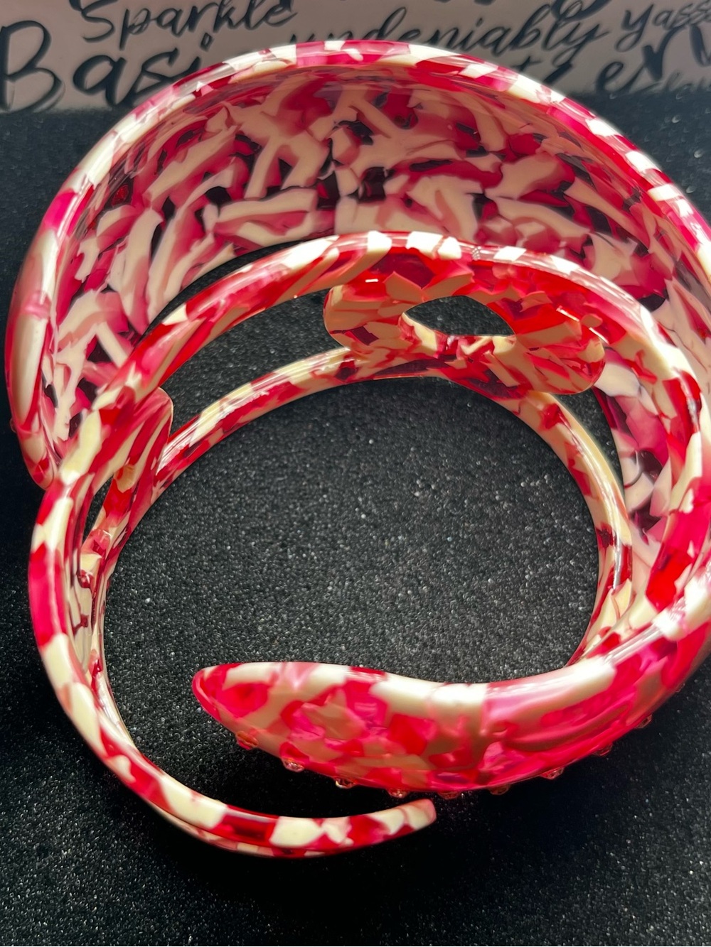 Sassy Jones Zaria’ Crystal Bangle - Bubble Gum - Women Accessories